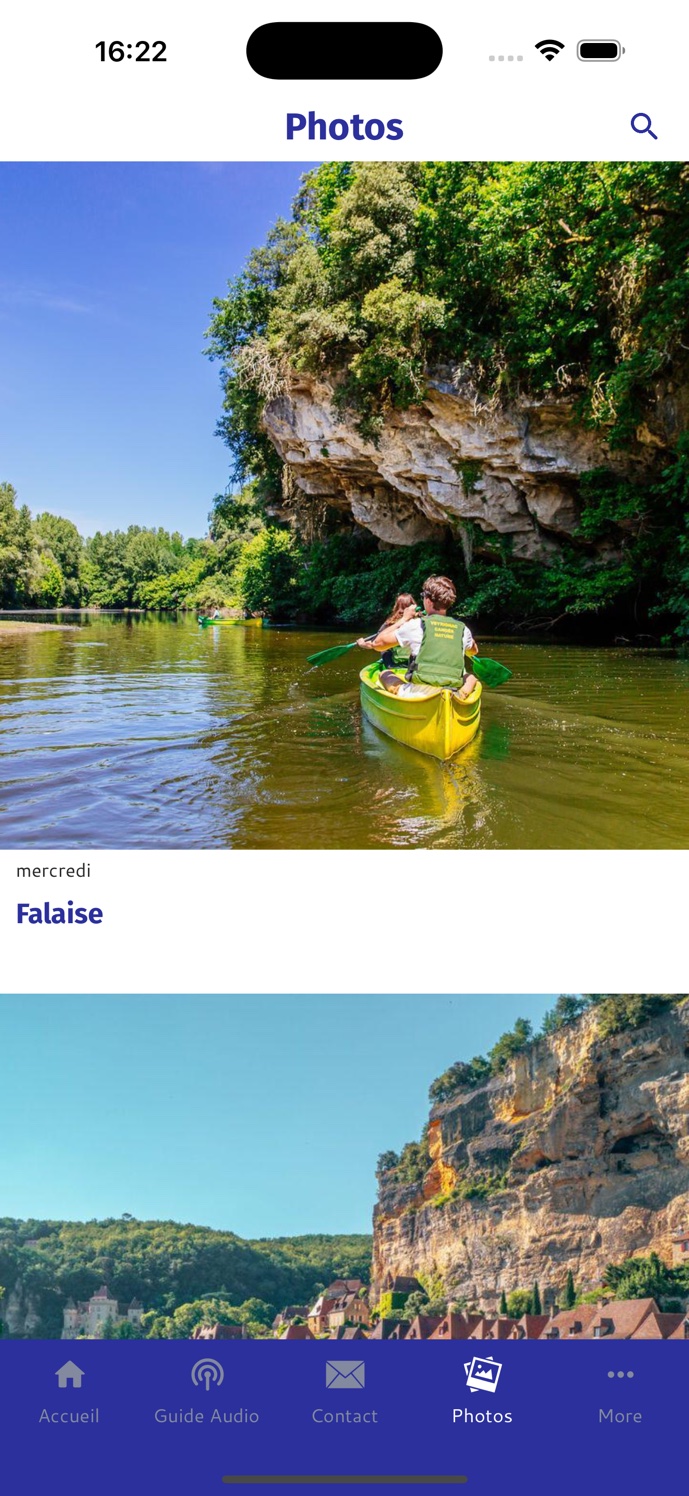 Photos des sites dans l’application Canoesens